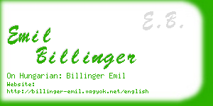 emil billinger business card